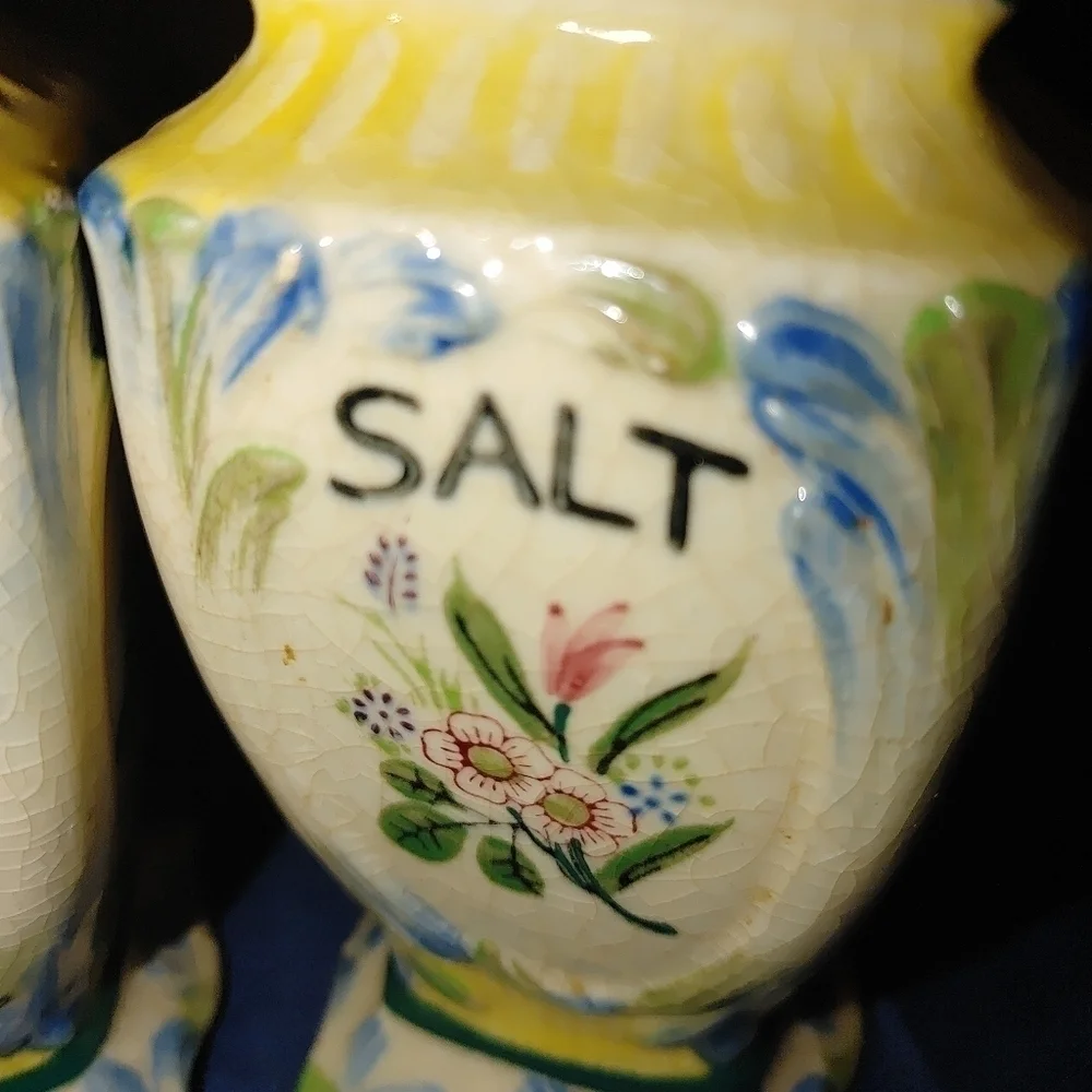 Marutomo Hand painted Antique set of Salt and Pepper shakers